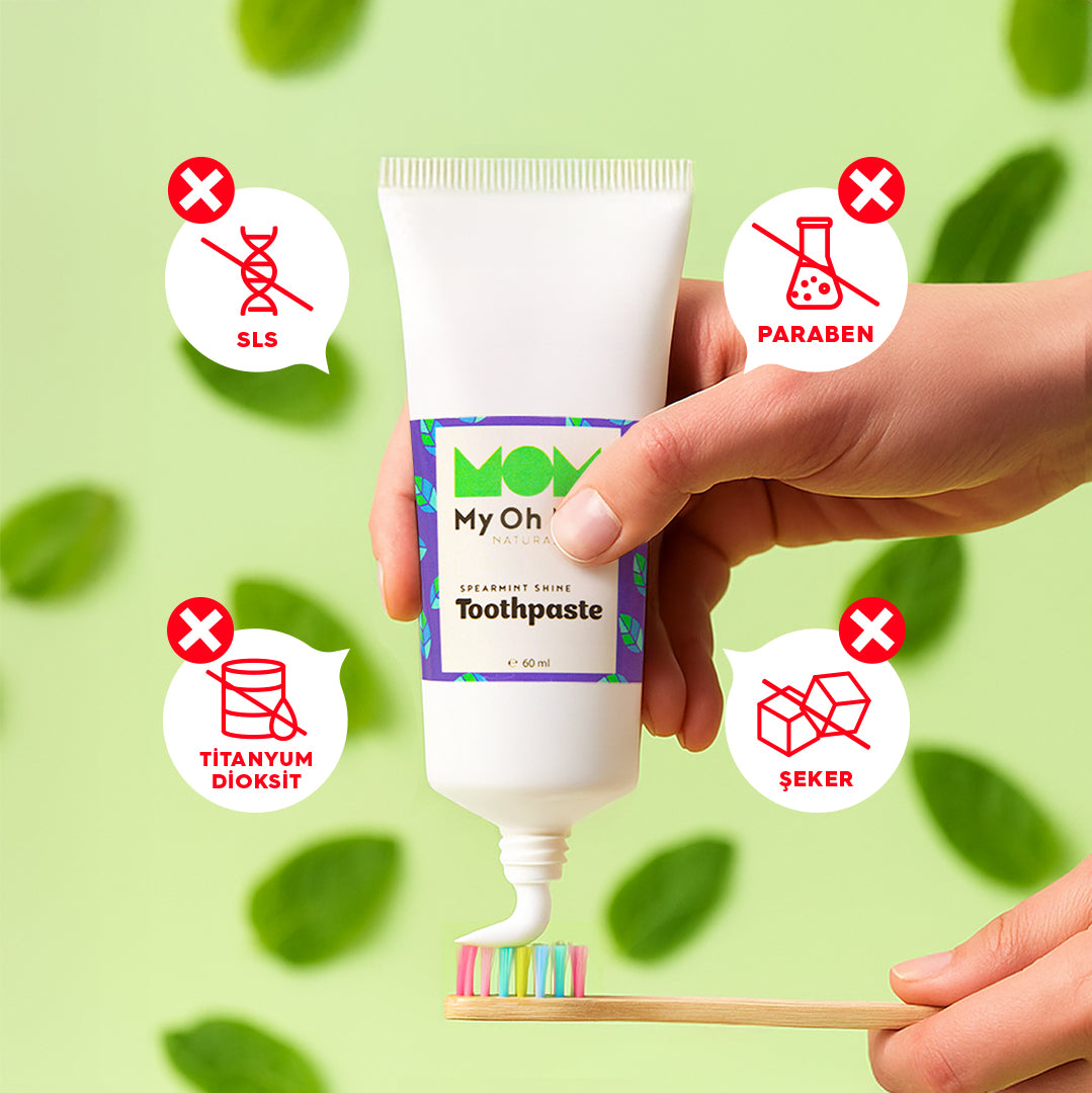 Spearmint Shine | Organik Tatlı Nane Uçucu Yağlı Florürlü Çocuk Diş Macunu